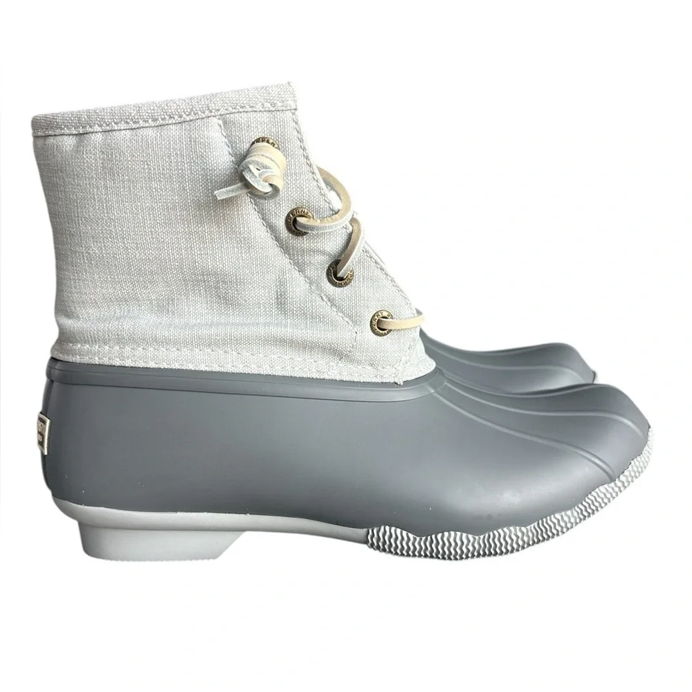 Sperry Saltwater Duck Booties in Grey Size 7 NIB